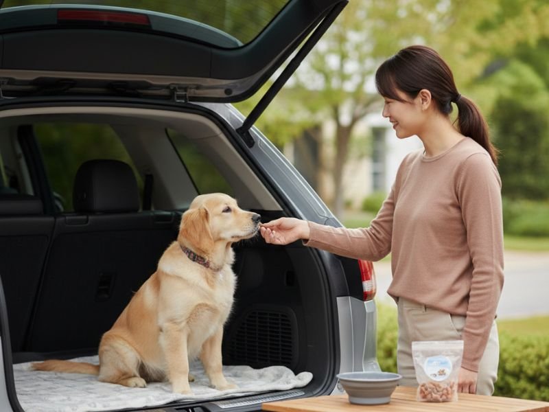 primer viaje en coche perro