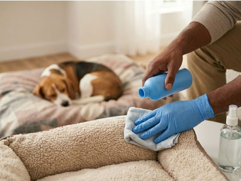 limpiar y desinfectar la casa si tu perro tiene pulgas