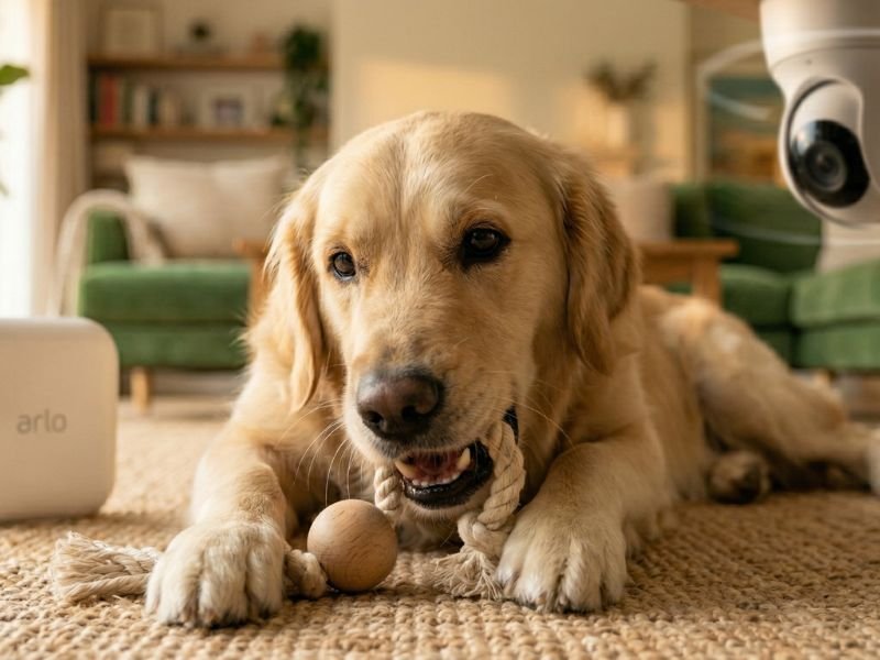 plano cerca de un perro observado. cámara cerca vigilando