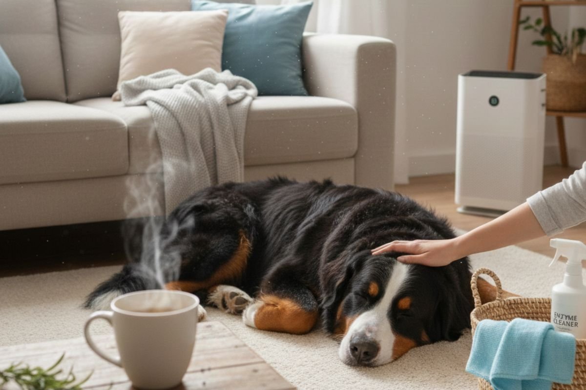 Cómo quitar el olor a perro en casa con limpieza de textiles y buena ventilación