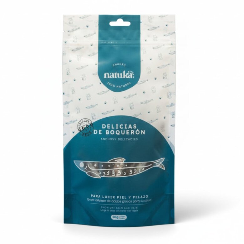 Natuka Delicias de boquerón para perros y gatos 50 g
